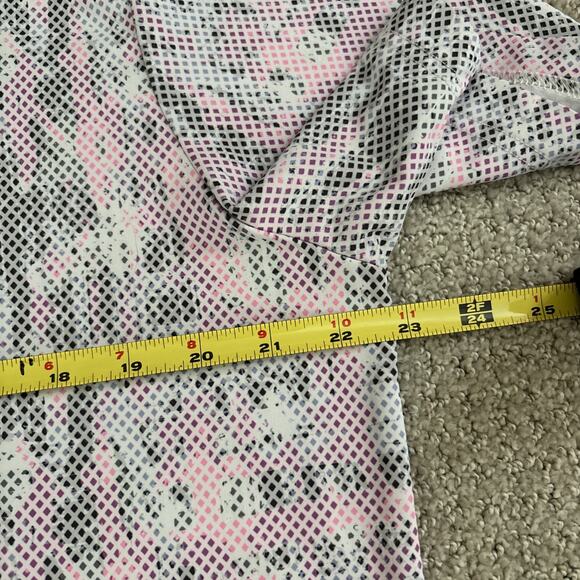 Sunday Swagger Polo Shirt Mens Sz Large Pink White Geometric AOP Performance - Picture 6 of 9